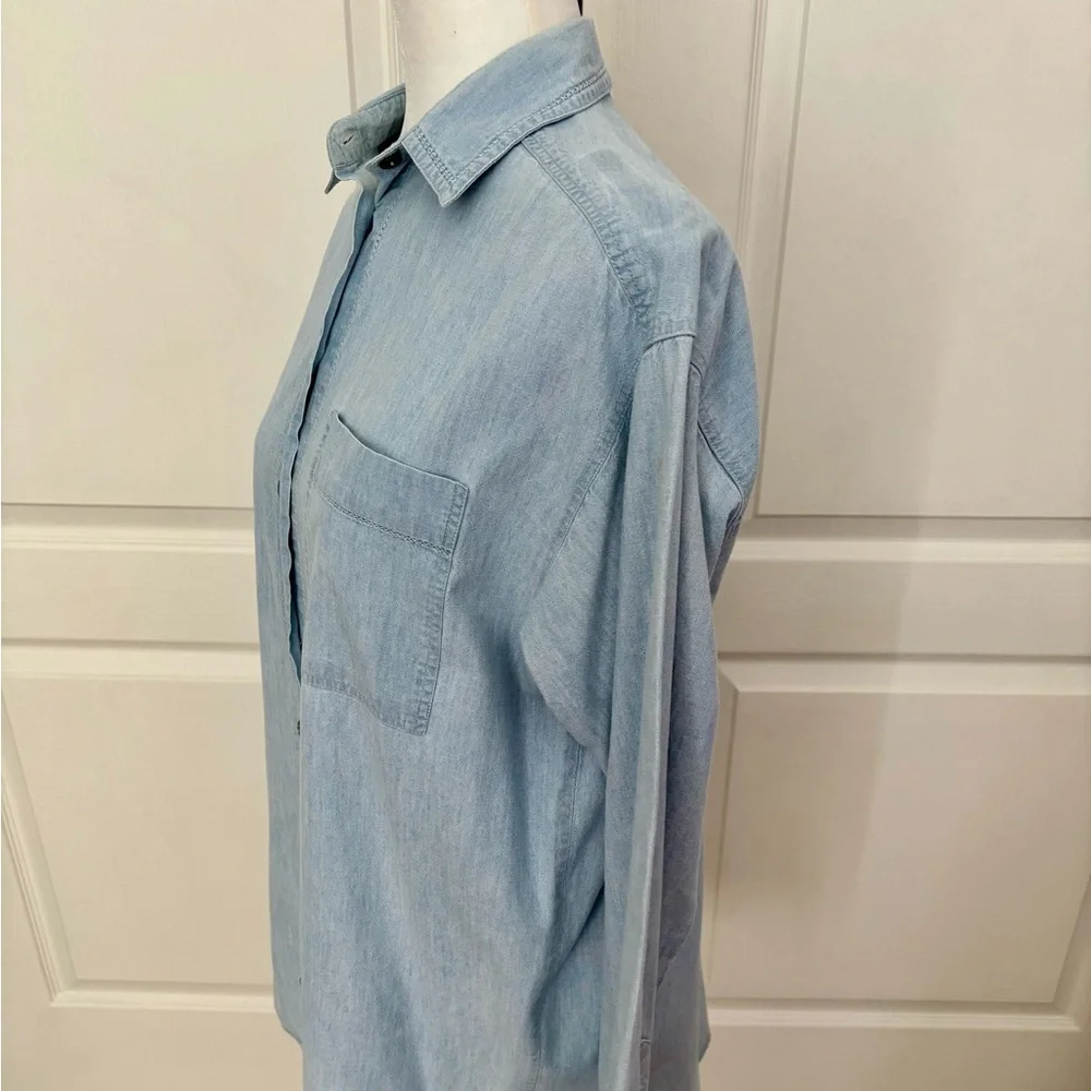 Vintage Jeans Wear Chambray Denim Shirt/Light Wash/Long Sleeve | Size M - Picture 3 of 11
